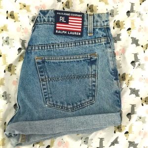 Ralph Lauren Cuffed Denim Short Shorts